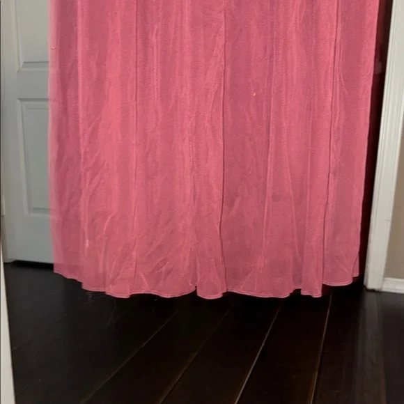 David's Bridal One-Shoulder Lace Dress in Burgundy - Picture 4 of 6